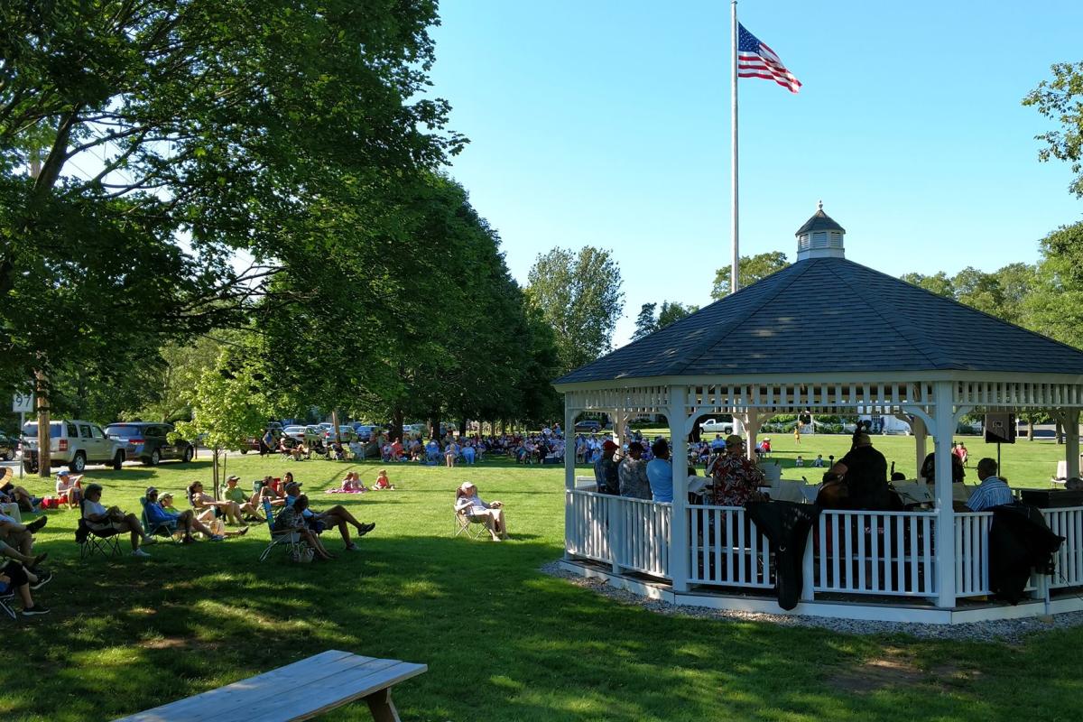 Residents of All Ages Gathered for a Summer Concert on the Common