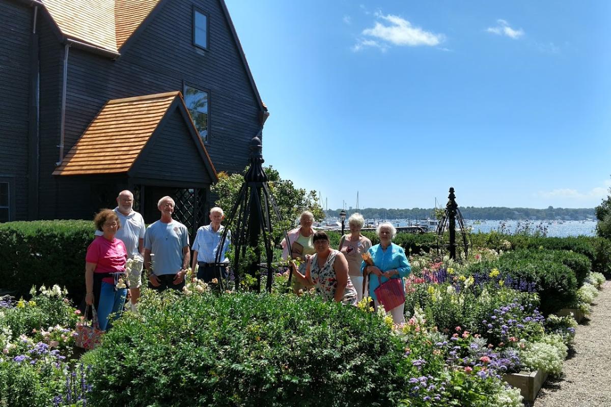 After Touring the House of Seven Gables Topsfield Seniors Relax in the Seaside Garden