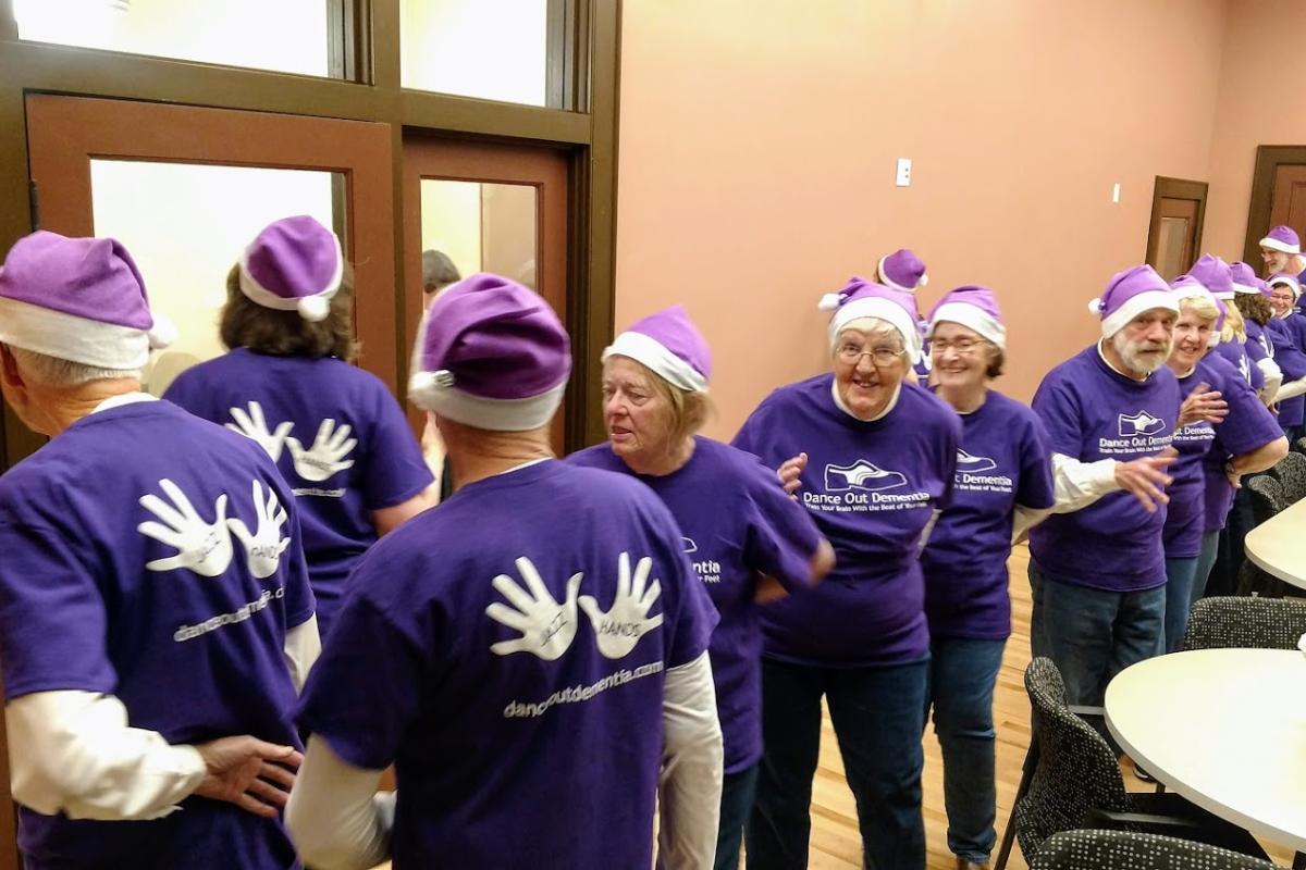 The Dance Out Dementia Students Were All Decked Out in Purple as They Prepared to Perform to "Jingle Bell Rock"