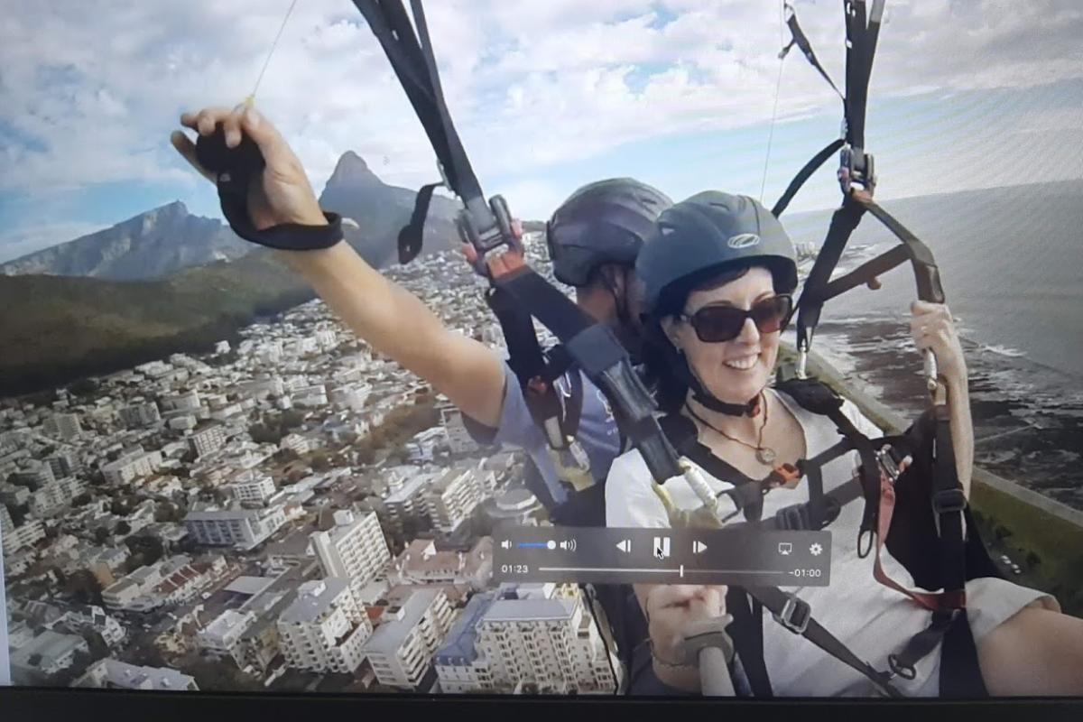 Woman paragliding
