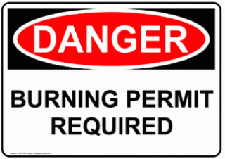 Burning Permit Required danger sign