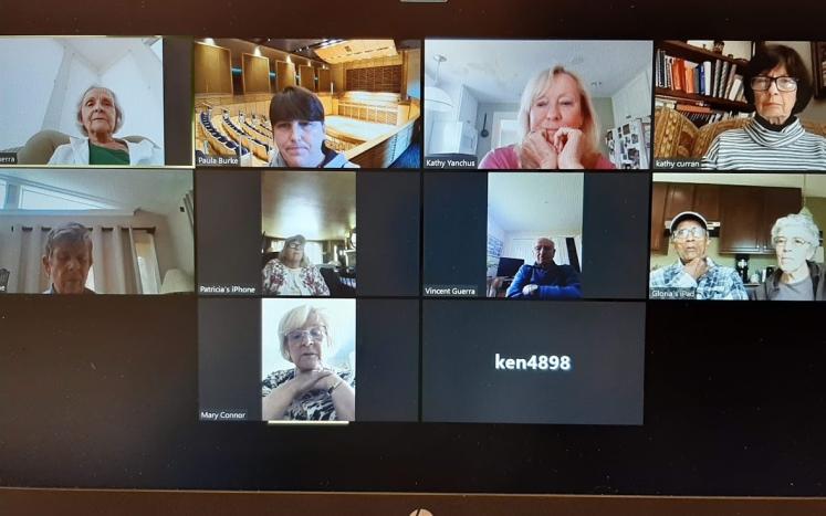 Participants Appear on the Computer Screen in Zoom Boxes